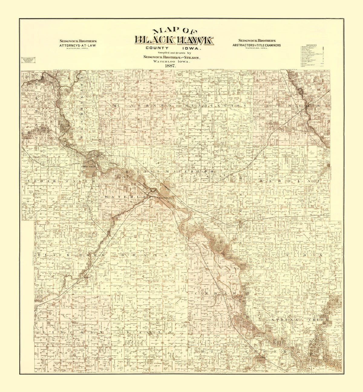 Preview of Vintage Map of Black Hawk County, Iowa 1887
