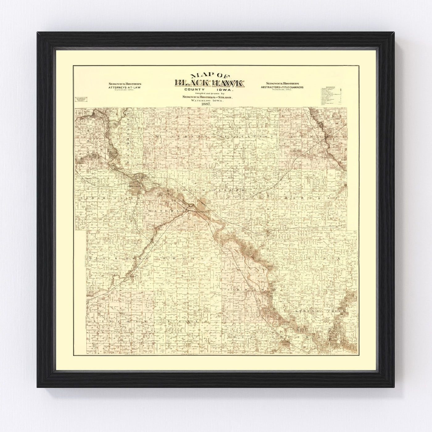 Black Hawk County Vintage Map 1887