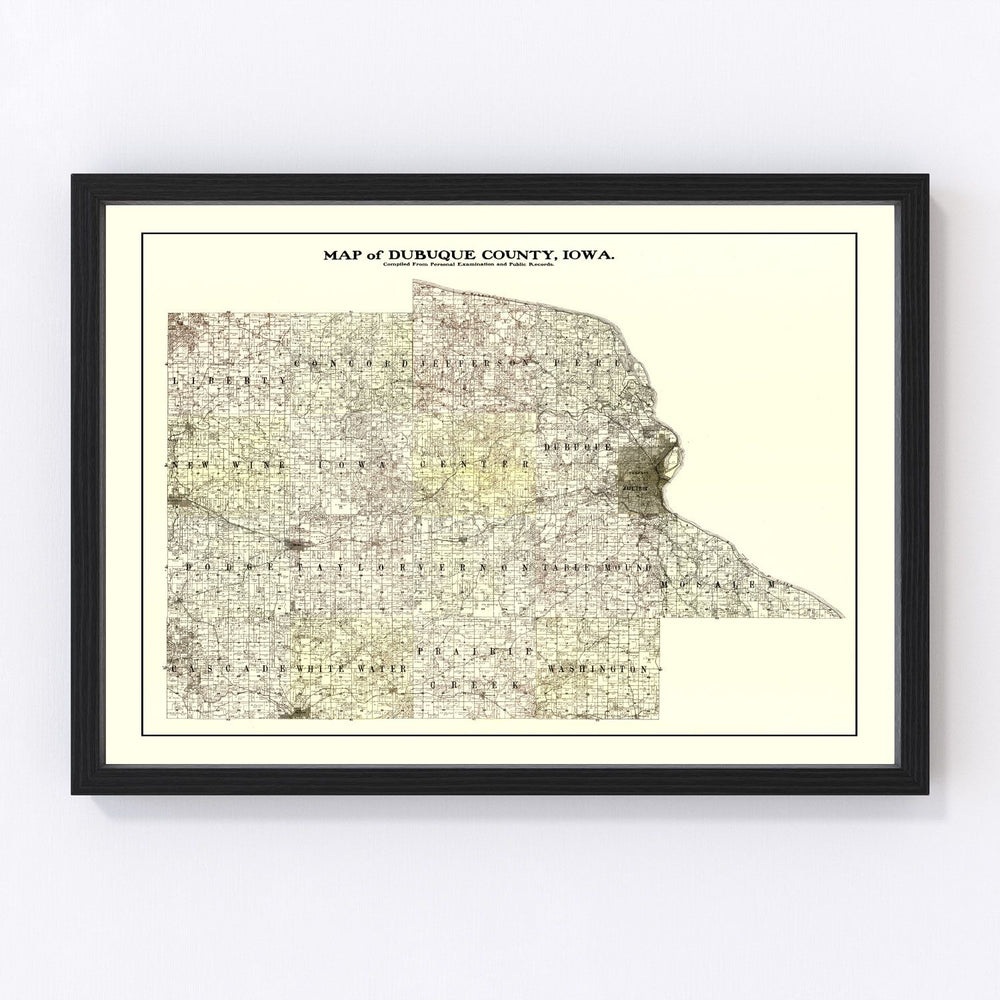 Dubuque County Vintage Map 1900