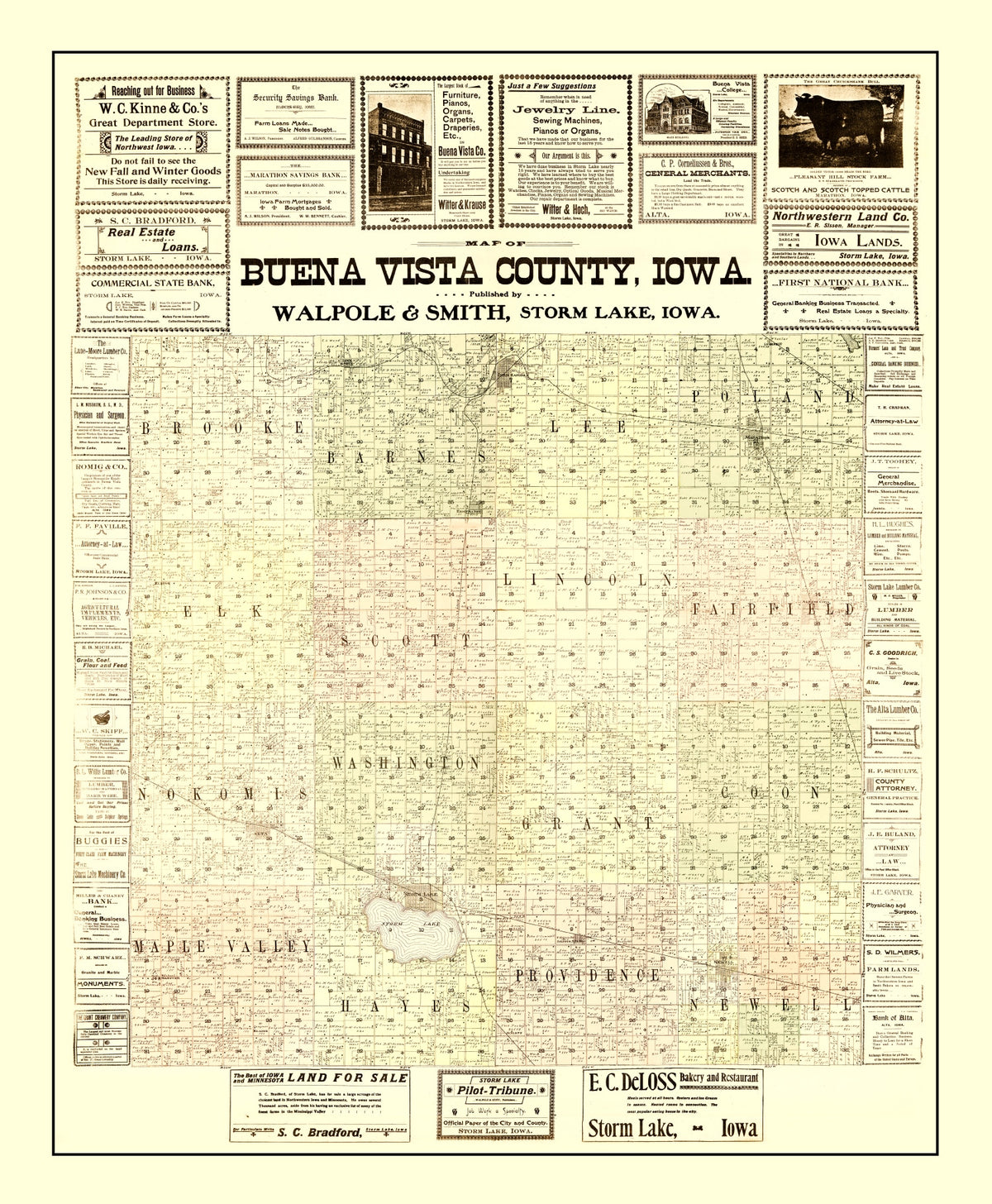 Preview of Vintage Map of Buena Vista County, Iowa 1901