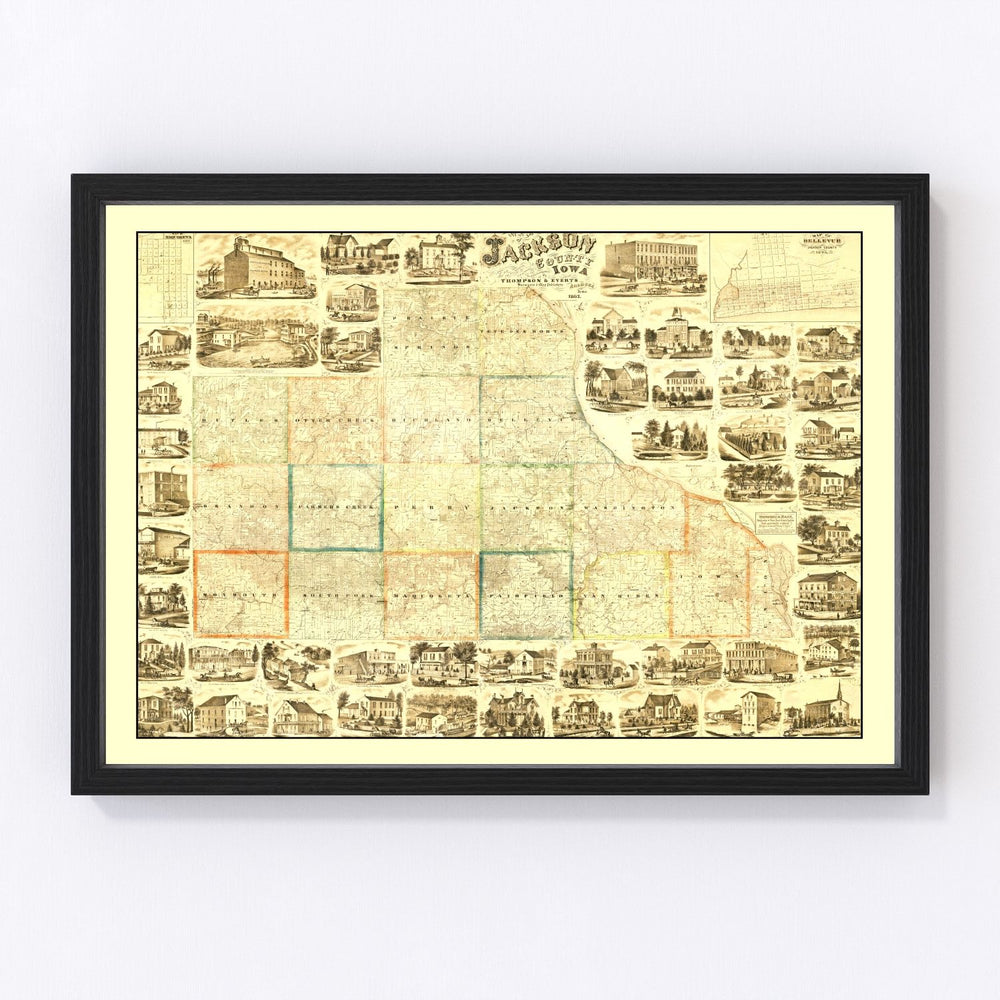 Jackson County Vintage Map 1867