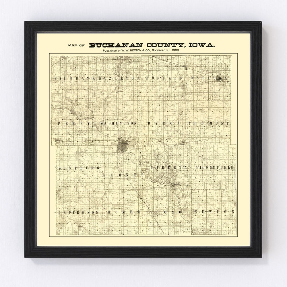 Buchanan County Vintage Map 1900