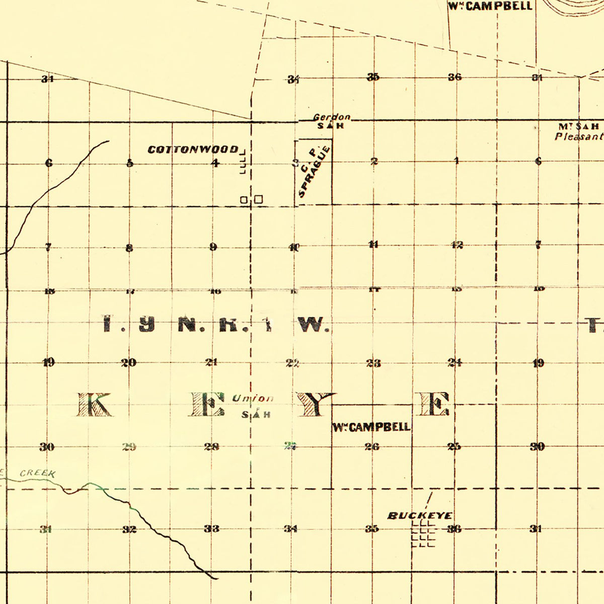 Restored historic details from the 1871 county map of Yolo County, California