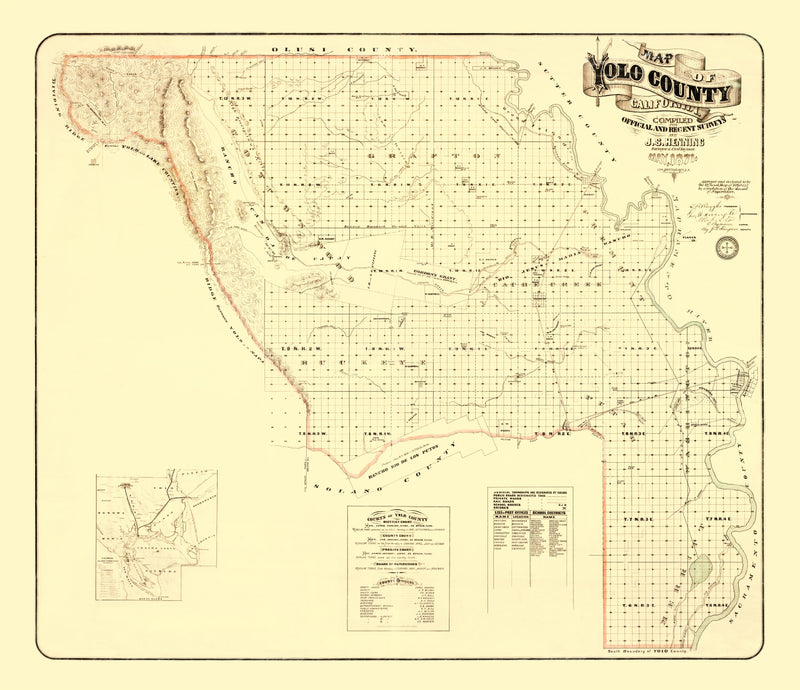 Size comparison using Vintage Map of Yolo County, California 1871