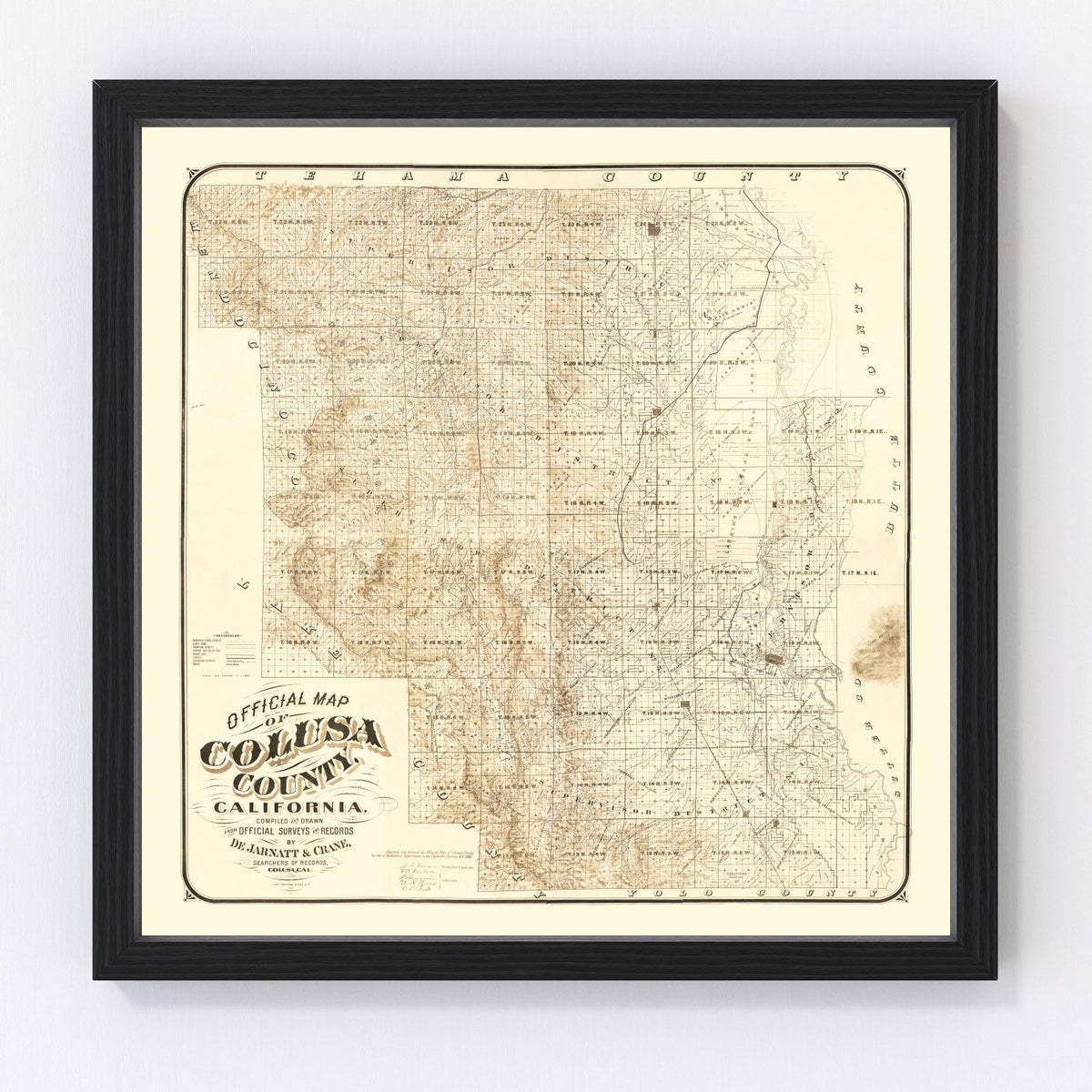 Colusa County Vintage Map 1885