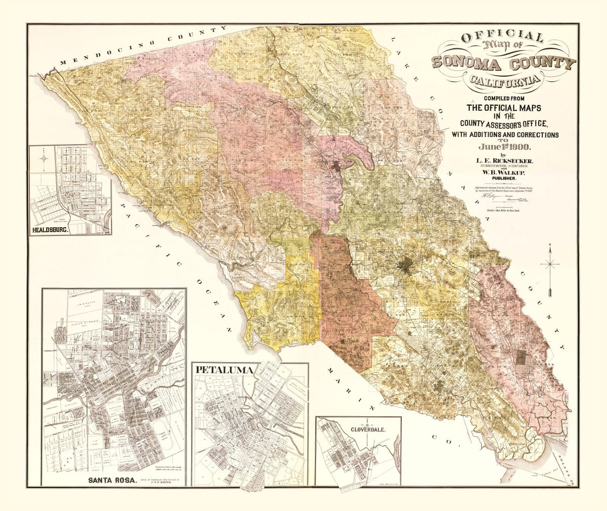 Preview of Vintage Map of Sonoma County, California 1900