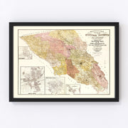 Sonoma County Vintage Map 1900