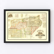 Tehama County Vintage Map 1878