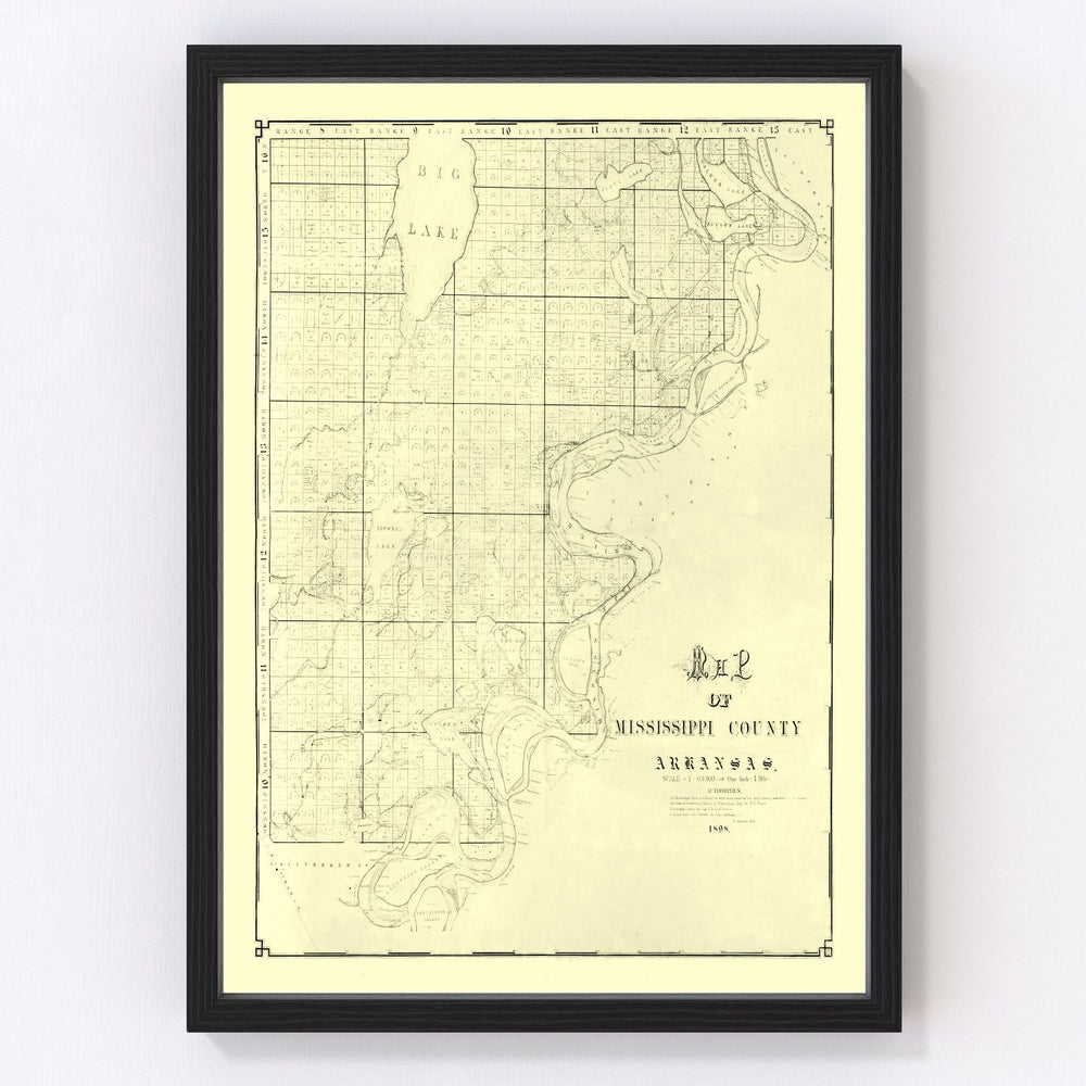 Mississippi County Vintage Map 1898