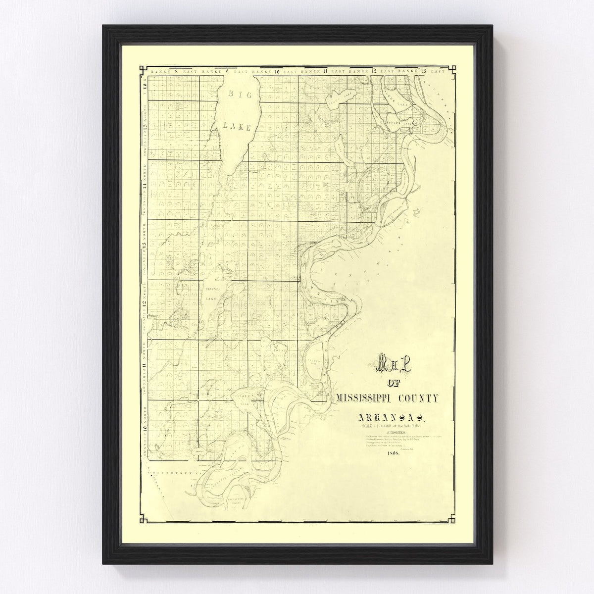 Mississippi County Vintage Map 1898