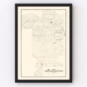 Prairie County Vintage Map 1892