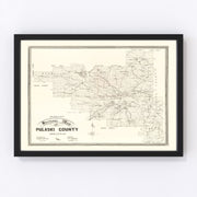 Pulaski County Vintage Map 1898