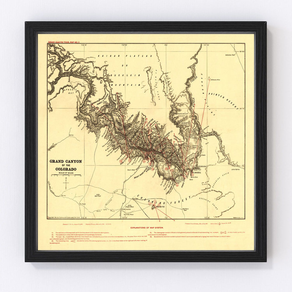 Grand Canyon Vintage Map 1904