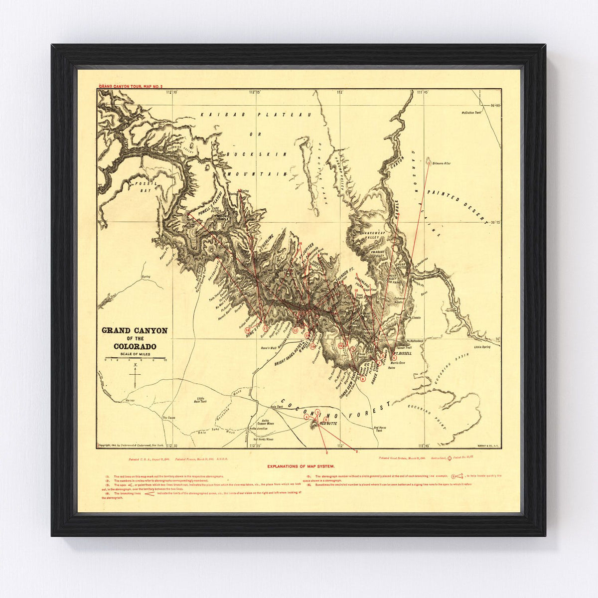 Grand Canyon Vintage Map 1904