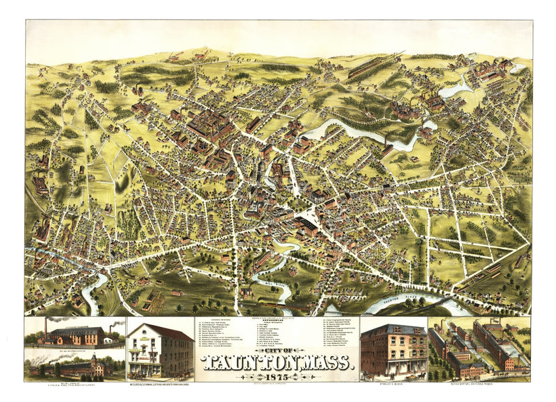 Size comparison using Vintage Map of Taunton, Massachusetts 1875