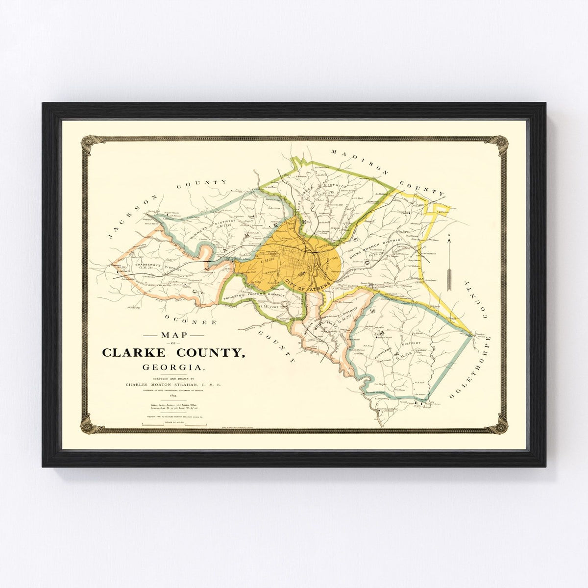 Clarke County Vintage Map 1893