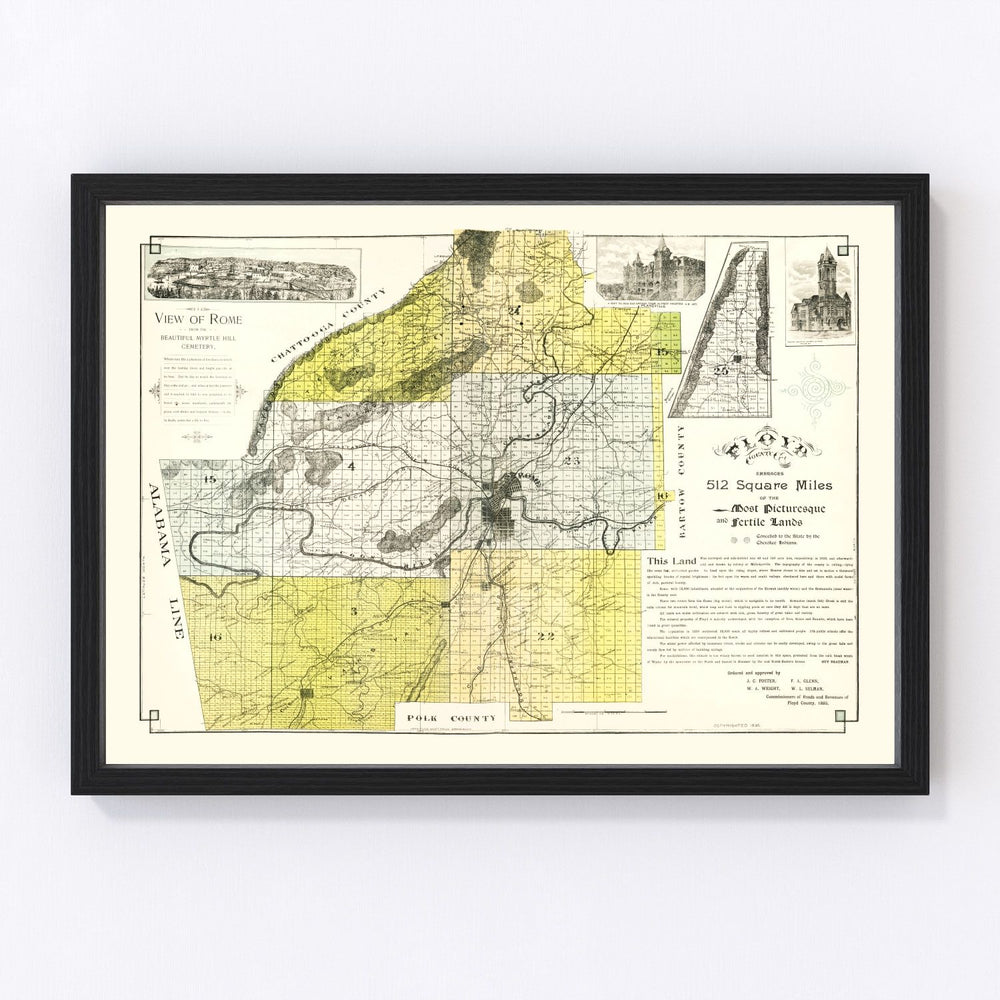 Floyd County Vintage Map 1895