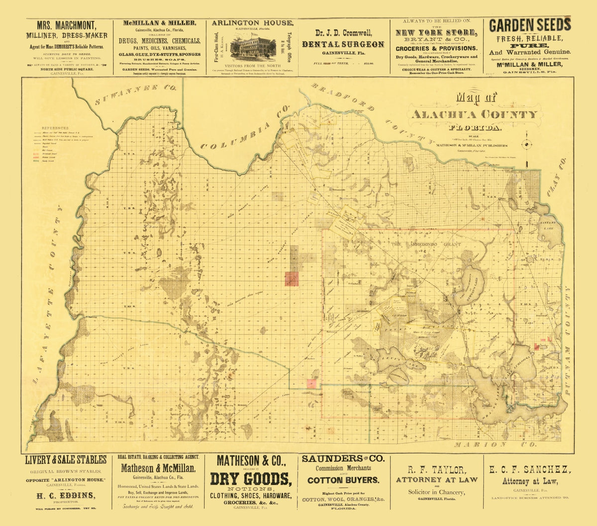 Preview of Vintage Map of Alachua County, Florida 1880