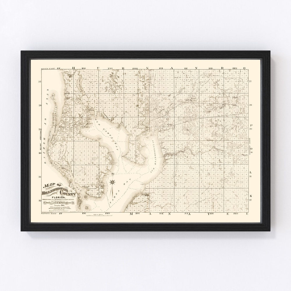 Hillsborough County Vintage Map 1882