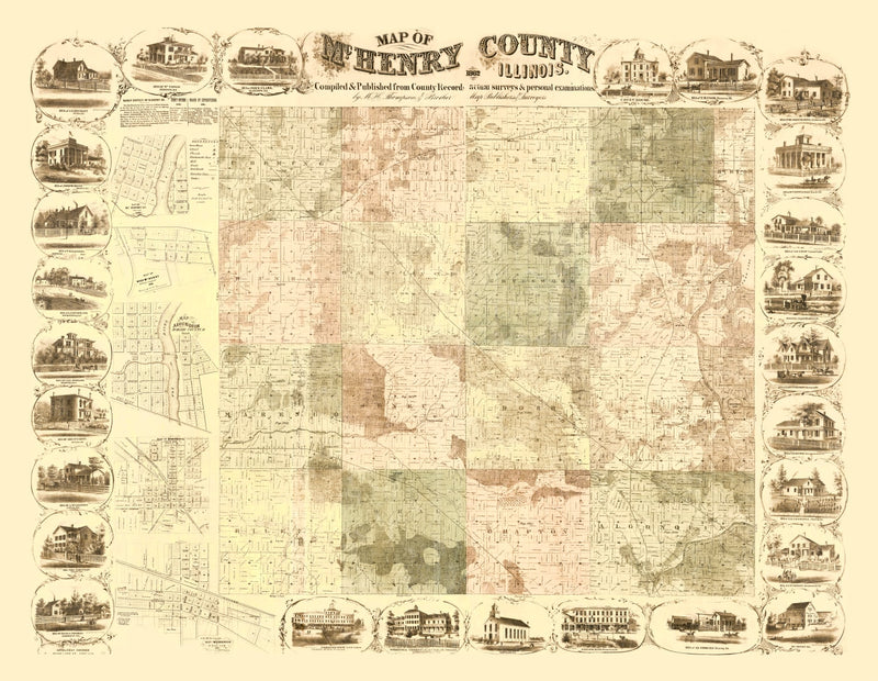 Size comparison using Vintage Map of McHenry County, Illinois 1862