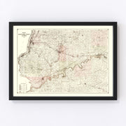 Whiteside County Vintage Map 1896