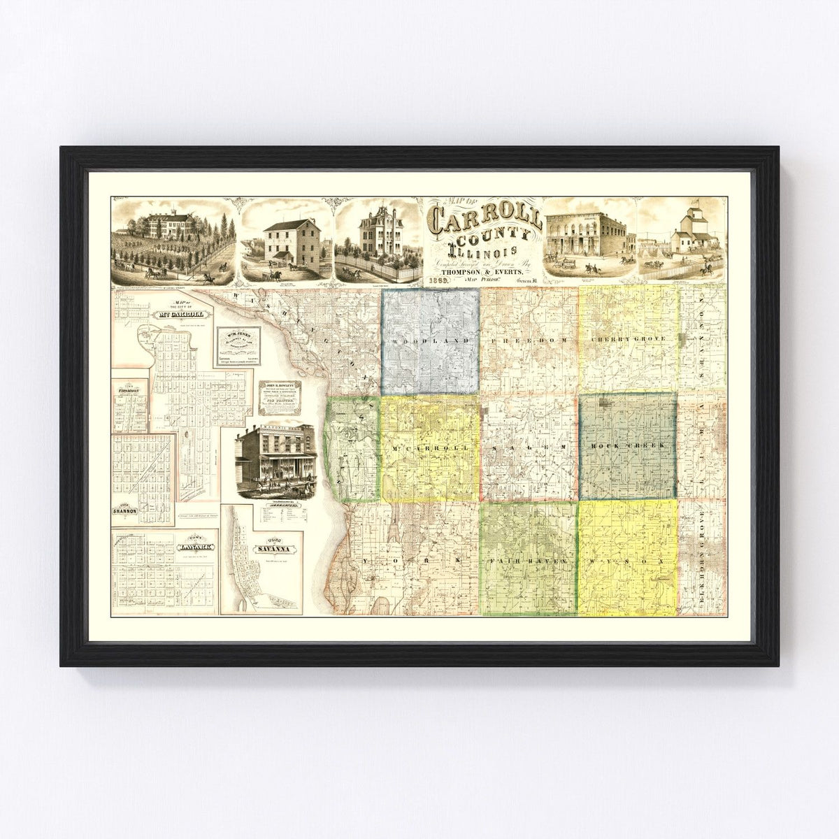 Carroll County Vintage Map 1869