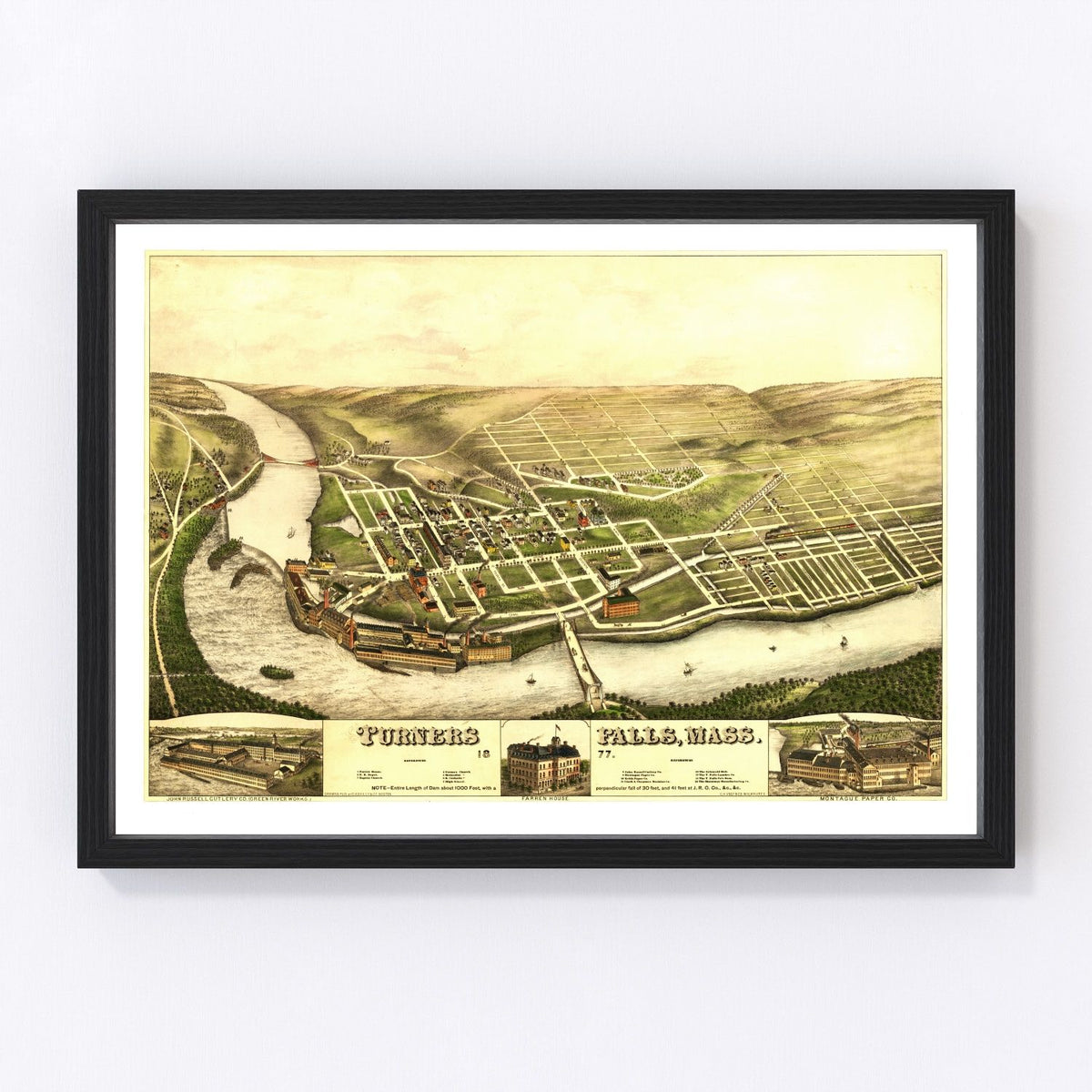 Turners Falls Vintage Map 1887