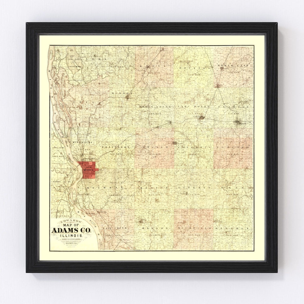 Adams County Vintage Map 1889