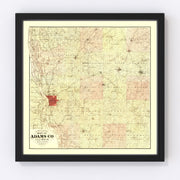 Adams County Vintage Map 1889