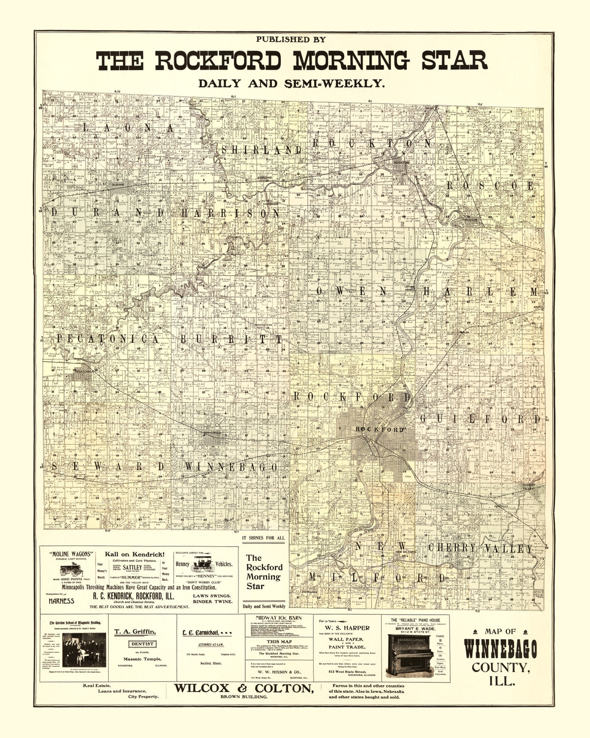 Preview of Vintage Map of Winnebago County, Illinois 1902