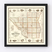 Pike County Vintage Map 1860