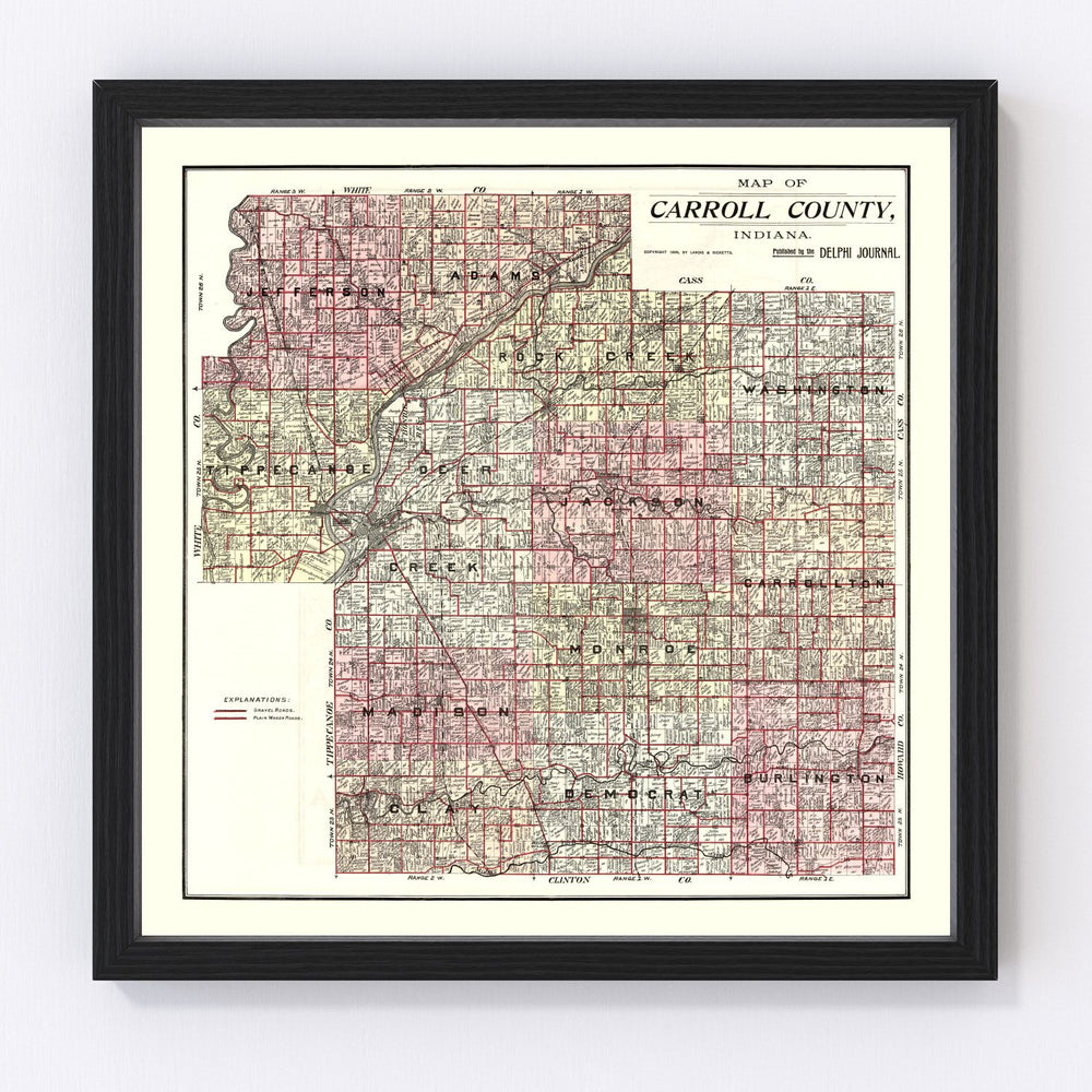 Carroll County Vintage Map 1898