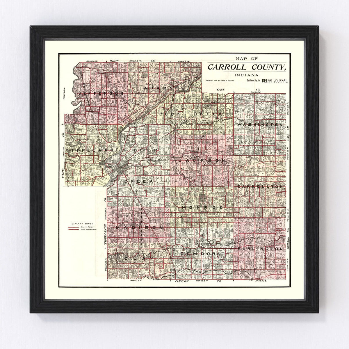 Carroll County Vintage Map 1898