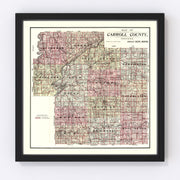 Carroll County Vintage Map 1898