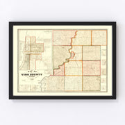 Vigo County Vintage Map 1858