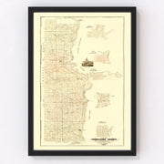Vermillion County Vintage Map 1872