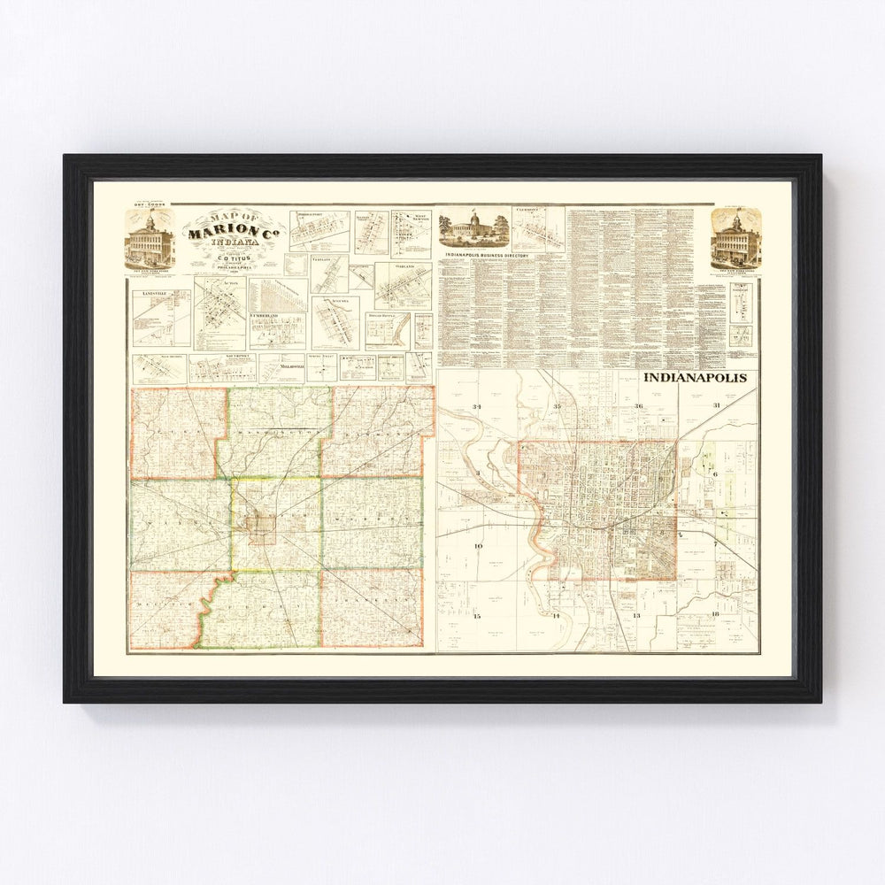 Marion County Vintage Map 1866