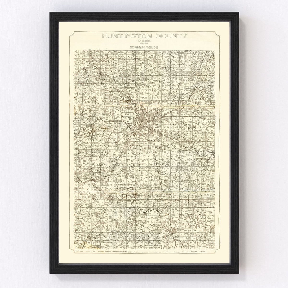 Huntington County Vintage Map 1903