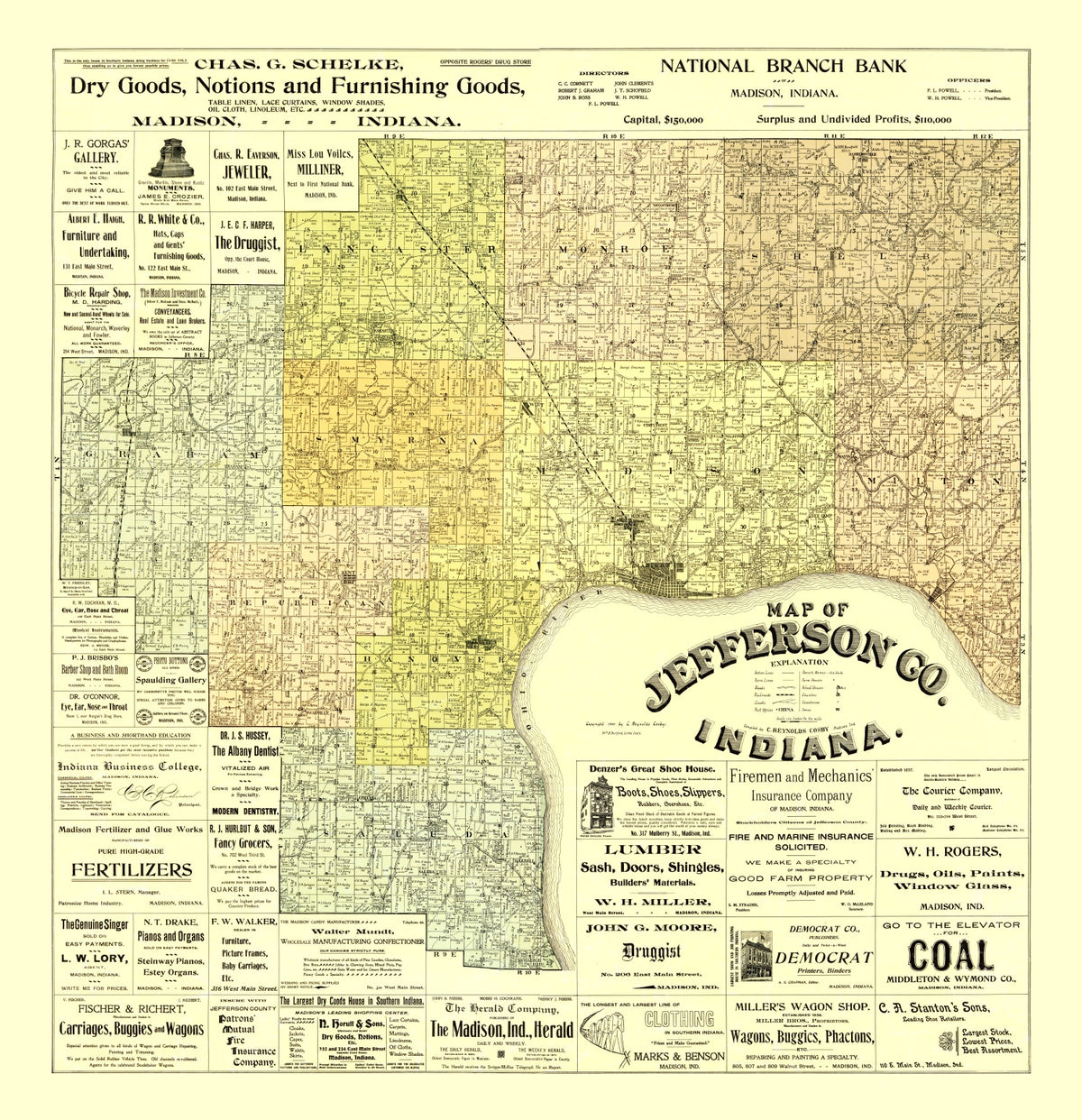 Preview of Vintage Map of Jefferson County, Indiana 1900