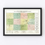 Pulaski County Vintage Map 1907