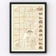 La Porte County Vintage Map 1866