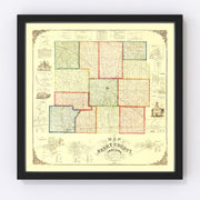 Henry County Vintage Map 1857