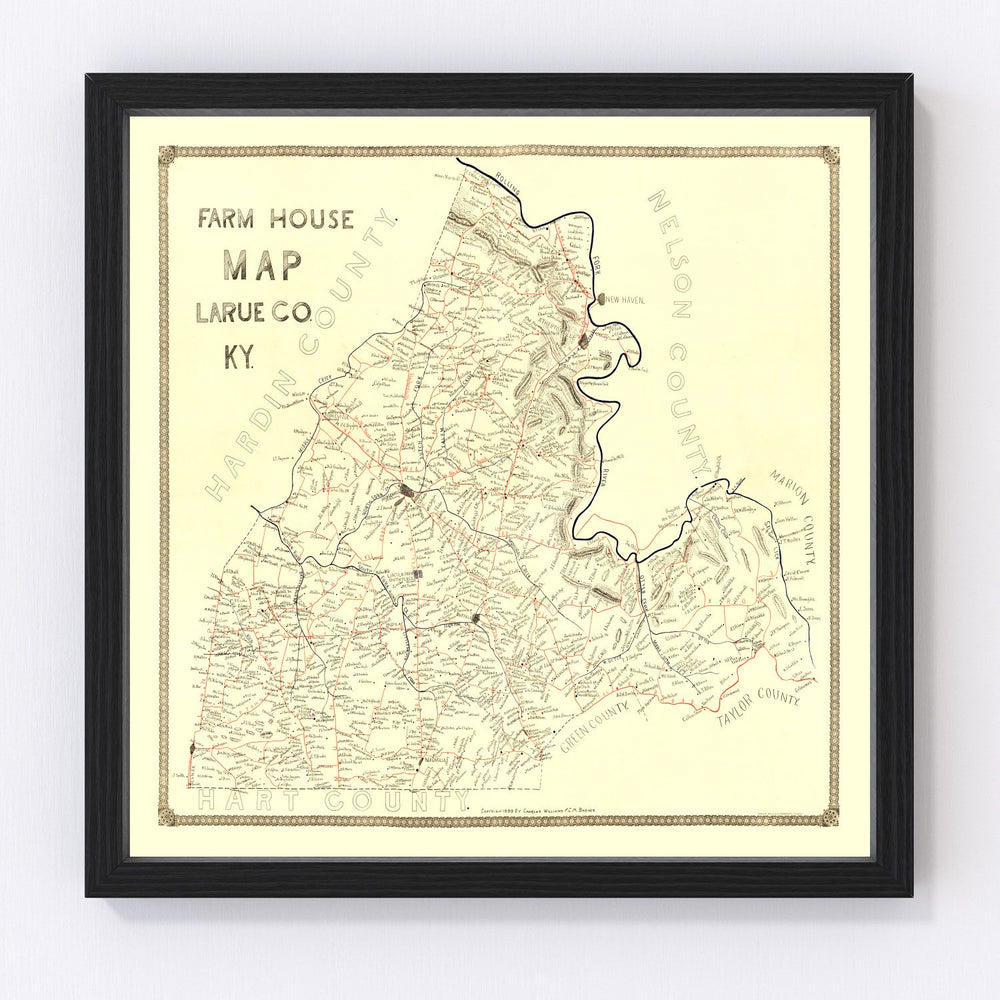 Larue County Vintage Map 1899