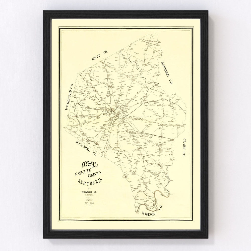 Fayette County Vintage Map 1891