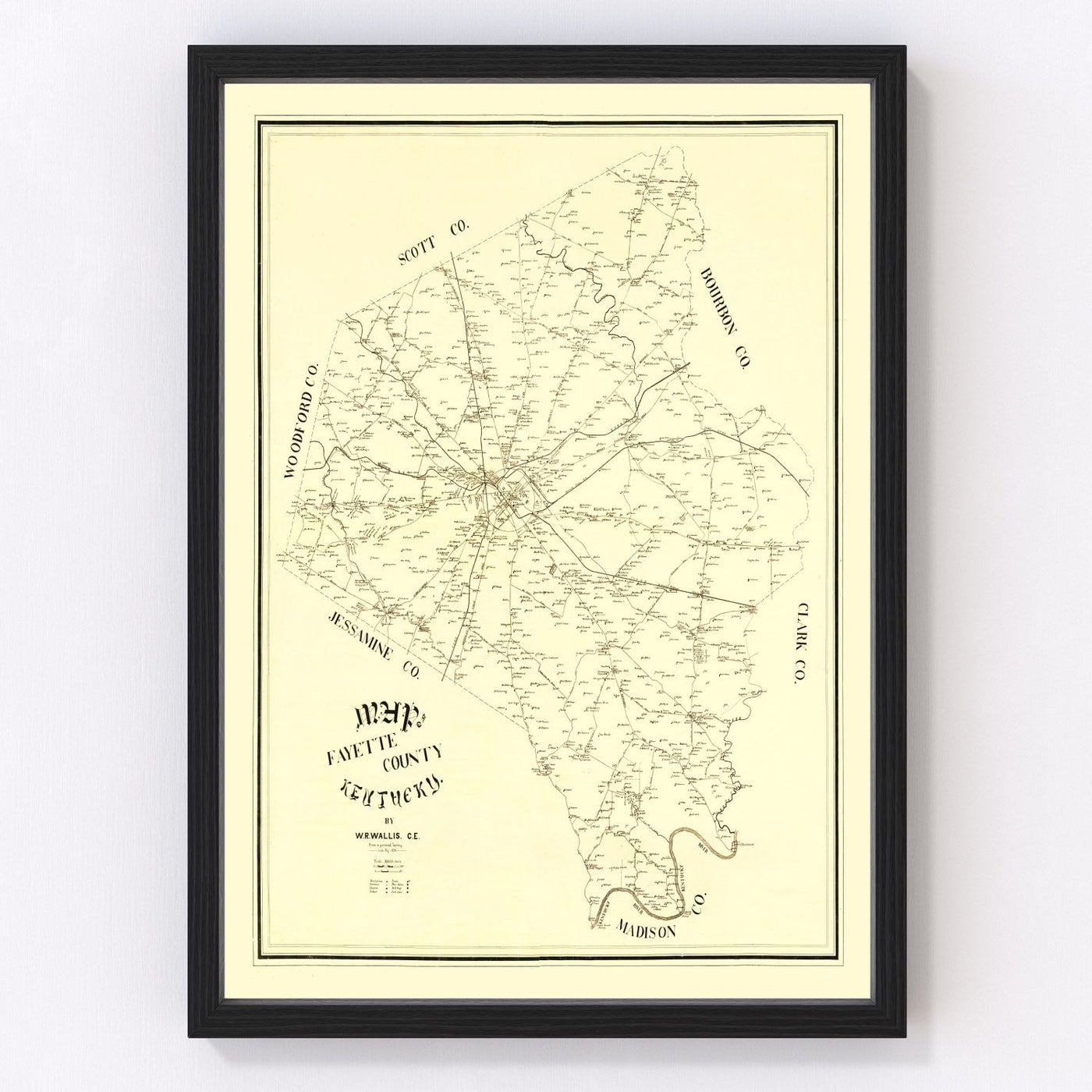 Fayette County Vintage Map 1891