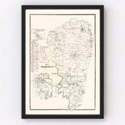 Woodford County Vintage Map 1870
