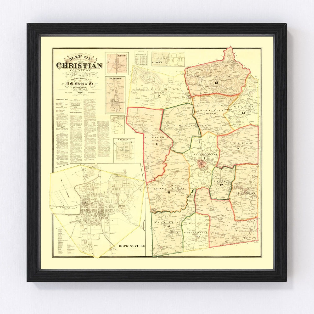 Christian County Vintage Map 1878