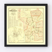 Christian County Vintage Map 1878