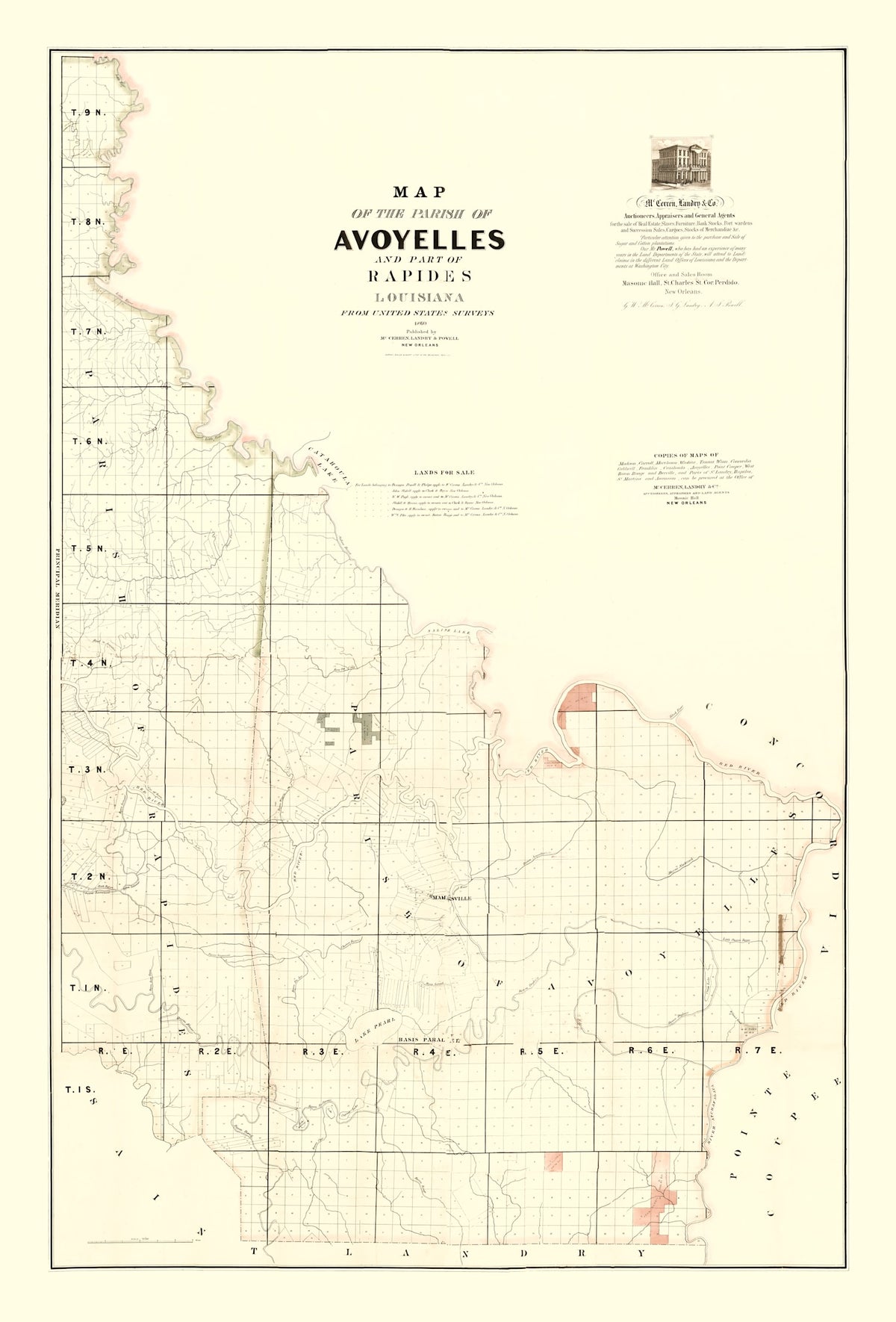 Preview of Vintage Map of Avoyelles Parish, Louisiana 1860