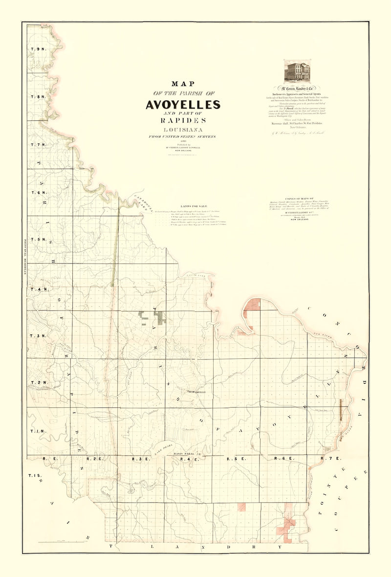 Size comparison using Vintage Map of Avoyelles Parish, Louisiana 1860